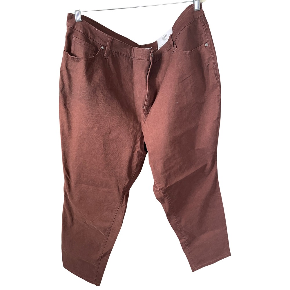Style & Co Womens Straight Leg Pants 24W Brown Dark Academia Workwear Minimalist